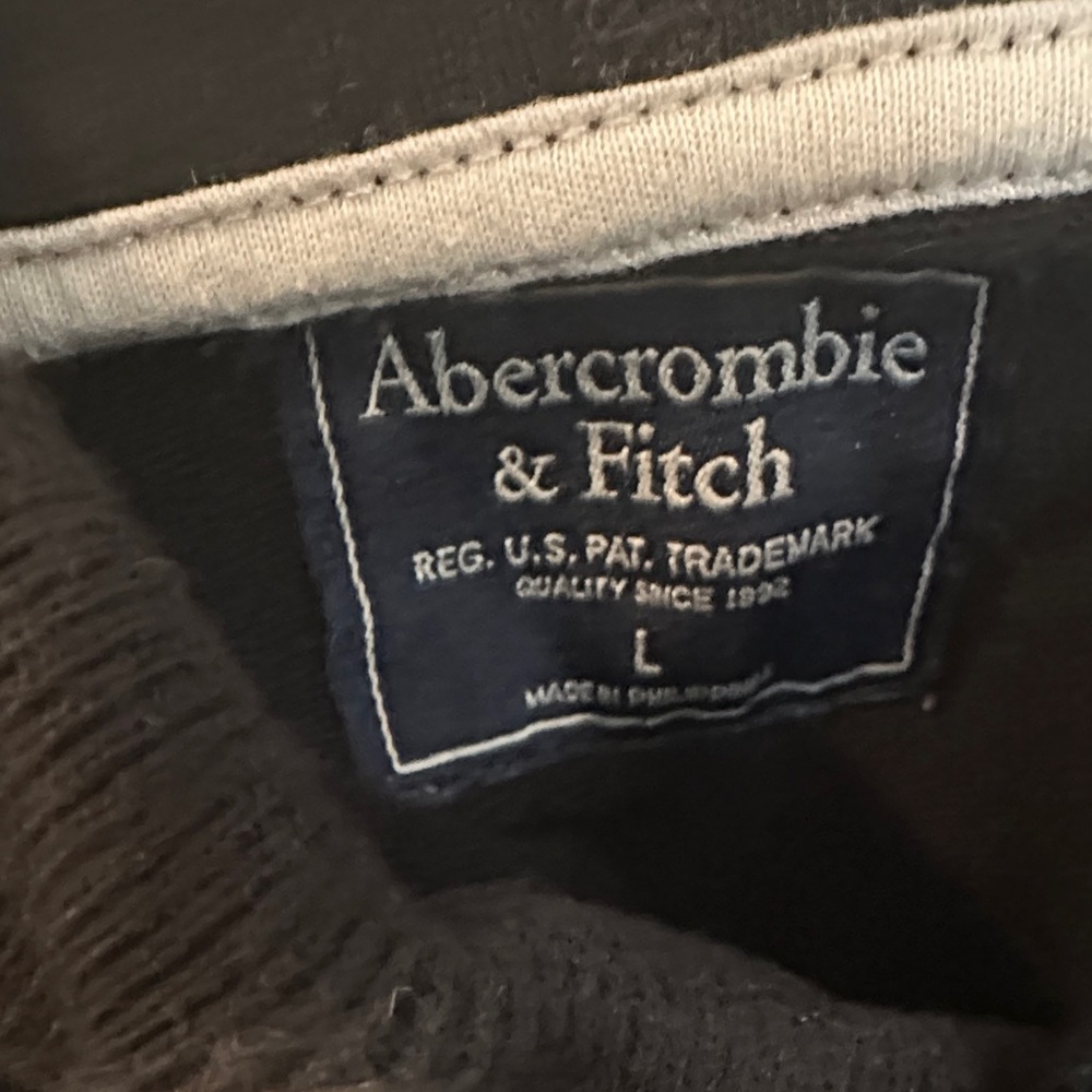 Abercrombie & Fitch Black Hoodie with Cream Accents - Picture 2 of 5